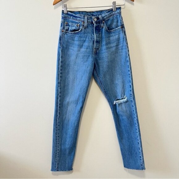 Levi's Premium 501 Skinny High Rise Button Fly WOMEN'S JEANS Size 26 - Picture 3 of 12